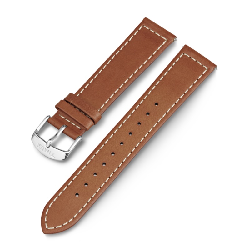 Tan Two-Piece Stitched Leather Strap