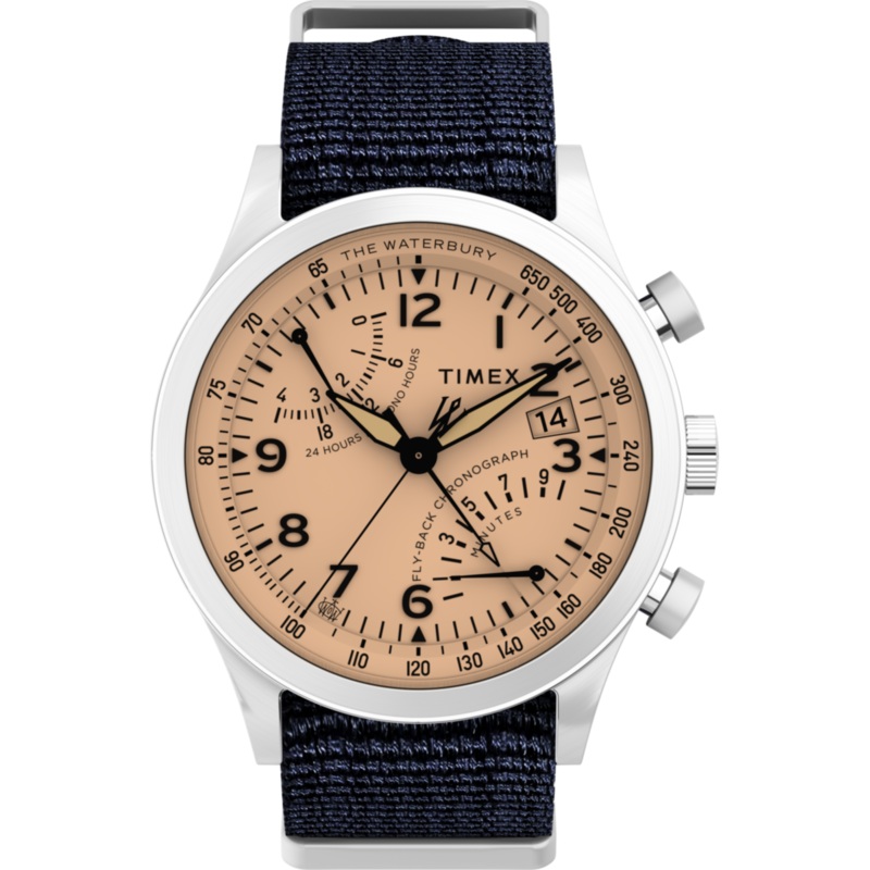 Waterbury Traditional Fly-Back Chronograph 43mm Fabric Strap Watch