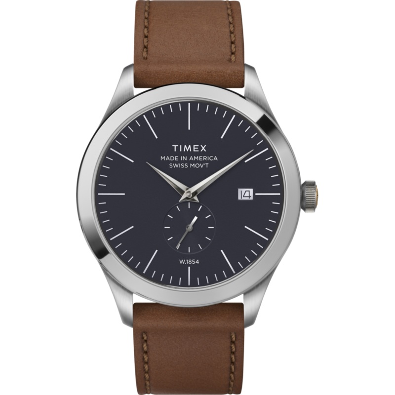 American Documents 41mm Leather Strap Watch