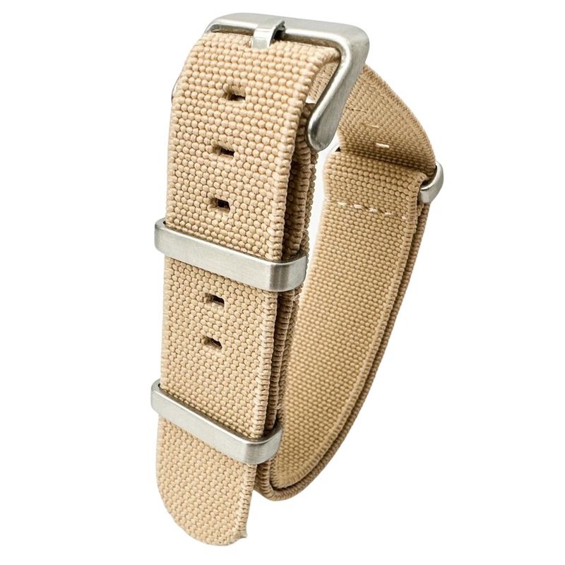 Elastic Nylon NATO Watch Strap | BEIGE | 18 20 22 mm