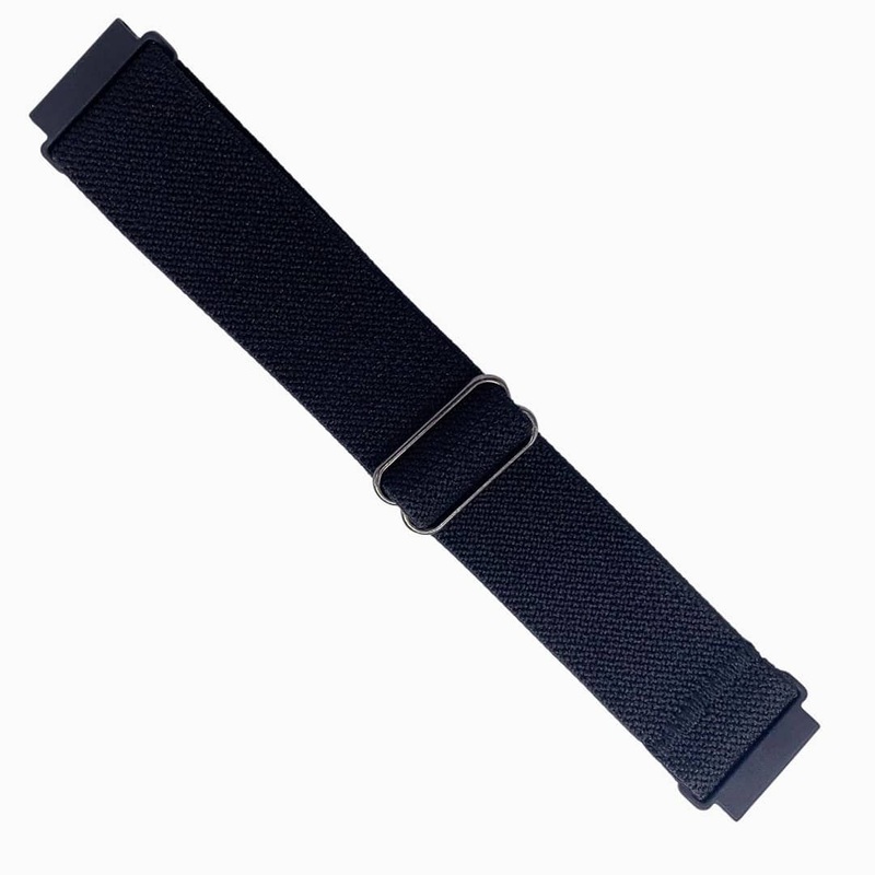 Elastic Solo Loop Nylon Watch Strap | BLACK | 20 22 mm
