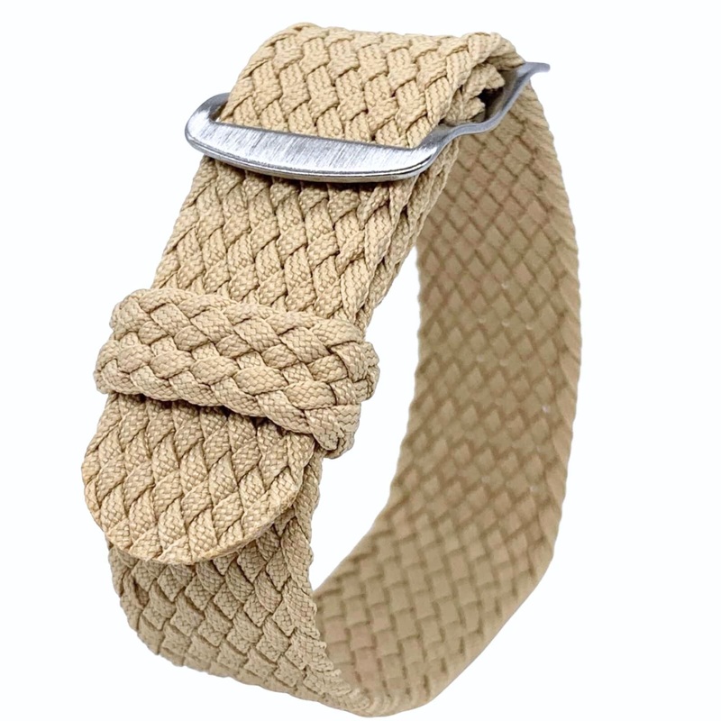 Perlon Woven Nylon One Piece Watch Strap | BEIGE | 18 20 22 mm