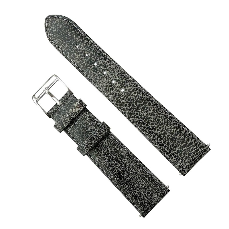 Smooth Grain Vintage Style Genuine Leather Watch Strap | GREY | 18 20 22 mm