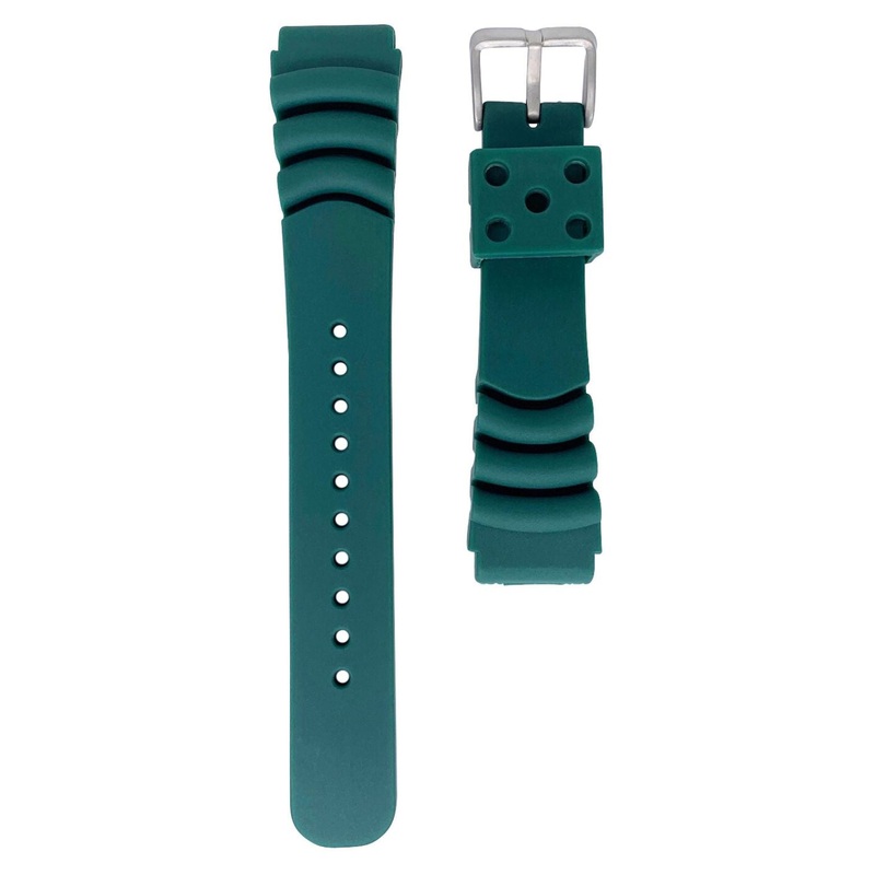 Divers Heavy Duty Silicone Watch Strap | GREEN | 20 22 mm