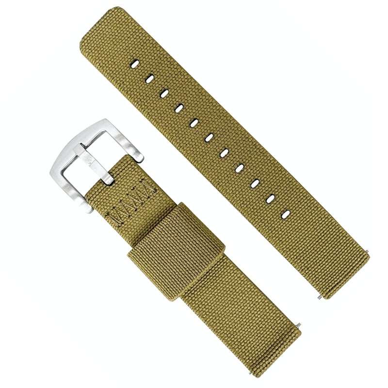 Elastic Nylon Two Piece Watch Strap | GREEN | 20 22 mm