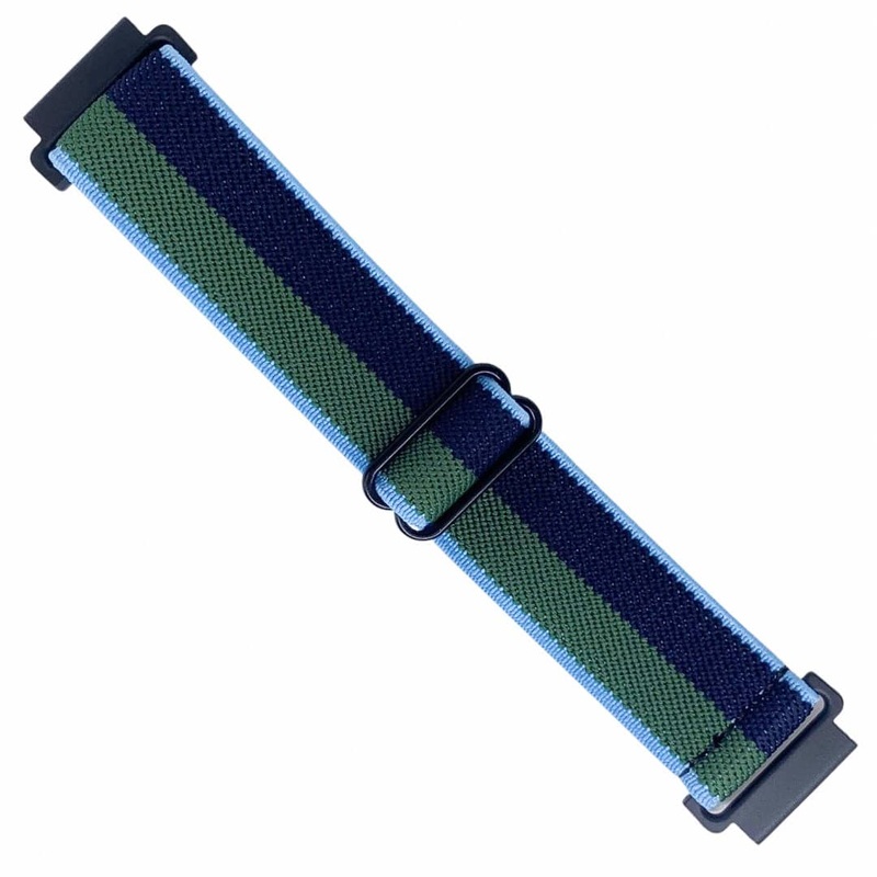 Elastic Solo Loop Nylon Watch Strap | GREEN / BLUE | 20 22 mm