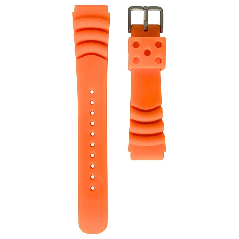 Divers Heavy Duty Silicone Watch Strap | ORANGE | 20 22 mm