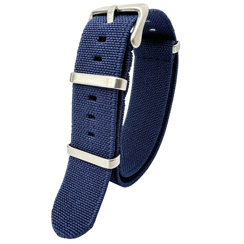 Elastic Nylon NATO Watch Strap | BLUE | 18 20 22 mm