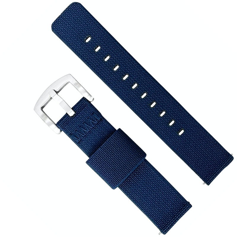Elastic Nylon Two Piece Watch Strap | NAVY BLUE | 20 22 mm