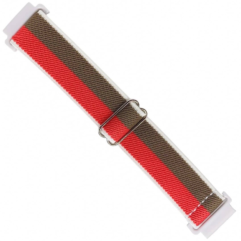 Elastic Solo Loop Nylon Watch Strap | RED / BROWN | 20 22 mm