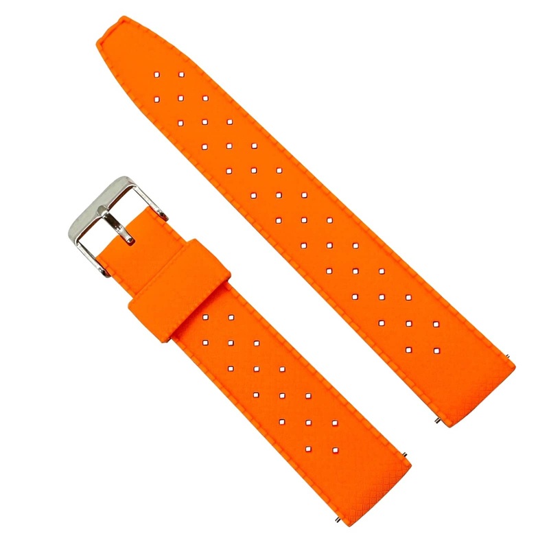Tropical Soft Silicone Quick Release Watch Strap | ORANGE | 20 22 mm
