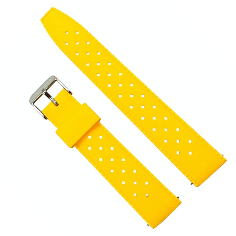 Tropical Soft Silicone Quick Release Watch Strap | YELLOW | 20 22 mm