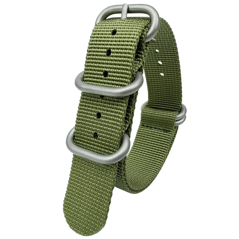 Zulu Heavy Duty Nylon NATO Watch Strap | GREEN | 20 22 mm