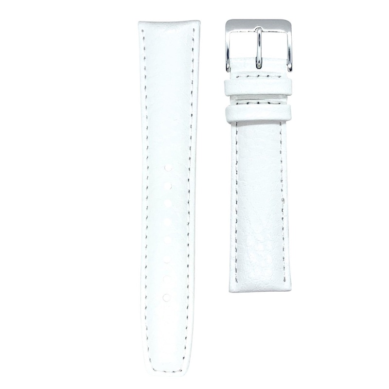 Buffalo Grain Genuine Leather Watch Strap | WHITE | 18 20 mm