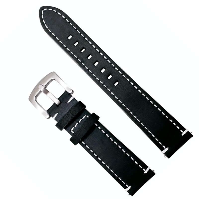 Crazy Horse Genuine Leather Watch Strap | BLACK | 18 20 22 mm