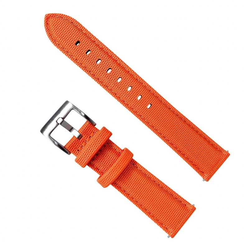 Sailcloth Nylon Quick Release Watch Strap | ORANGE | 20 22 mm