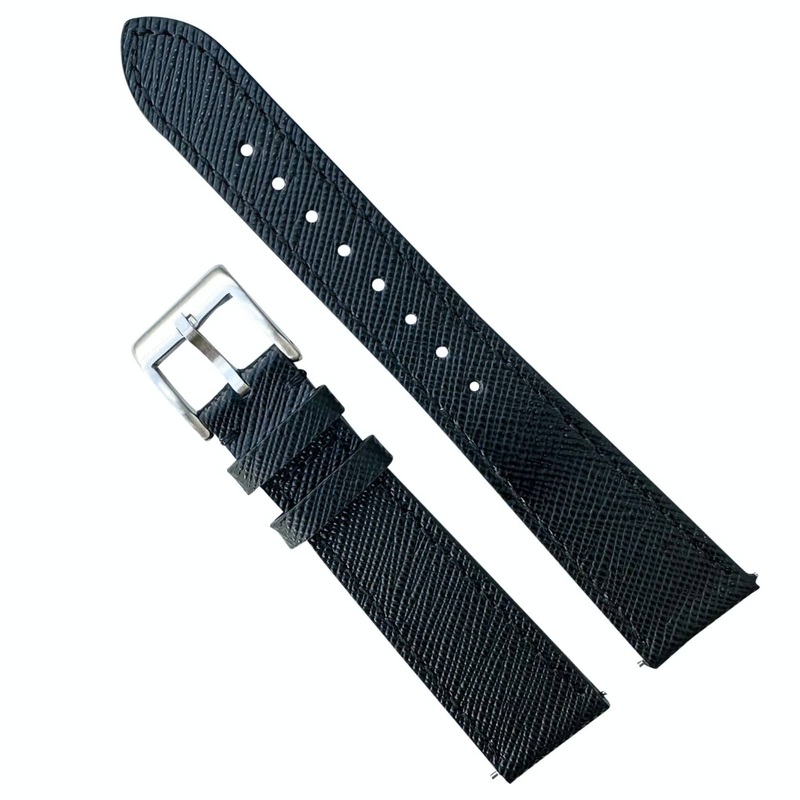 Top Grain Quick Release Genuine Leather Watch Strap | BLACK | 18 20 mm