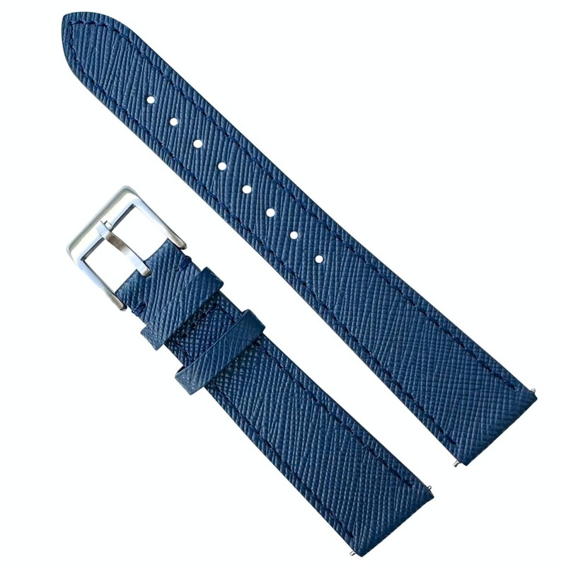 Top Grain Quick Release Genuine Leather Watch Strap | BLUE | 18 20 mm
