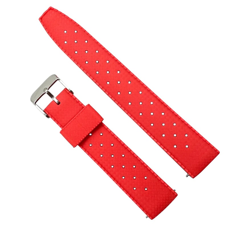 Tropical Soft Silicone Quick Release Watch Strap | RED | 20 22 mm