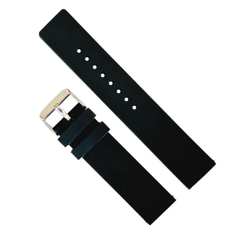 Universal Soft Silicone Sports Watch Strap | BLACK | 12 14 16 18 20 22 mm