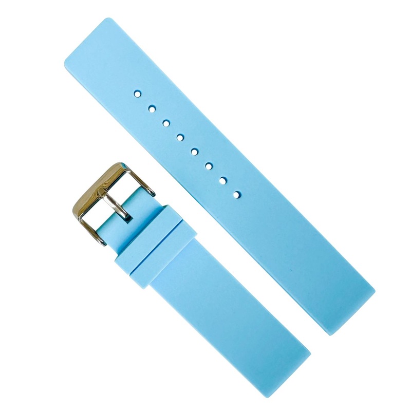 Universal Soft Silicone Sports Watch Strap | LIGHT BLUE | 12 14 16 18 20 22 mm