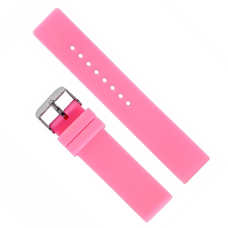 Universal Soft Silicone Sports Watch Strap | PINK | 12 14 16 18 20 22 mm