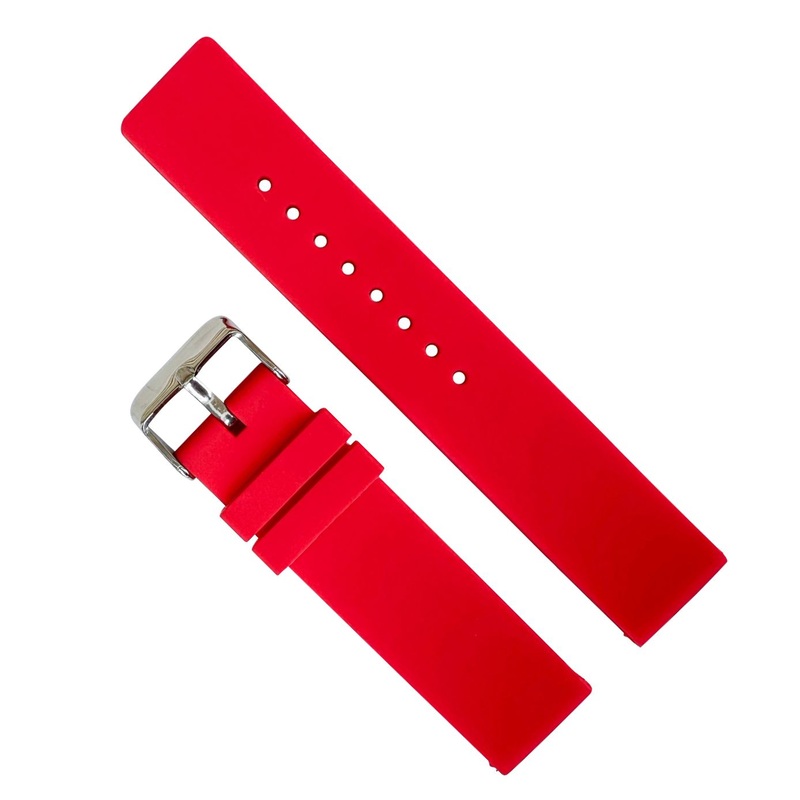 Universal Soft Silicone Sports Watch Strap | RED | 12 14 16 18 20 22 mm