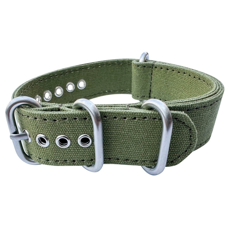 Canvas NATO Nylon Watch Strap | GREEN | 18 20 22 mm