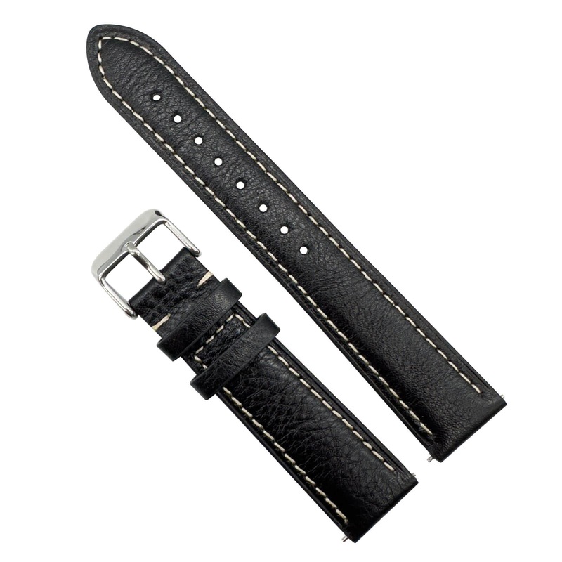Cowhide Crazy Horse Leather Watch Strap | BLACK | 18 20 22 mm