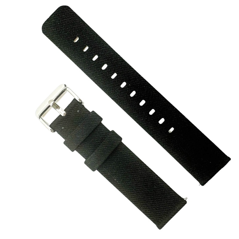 Woven Nylon Fabric Quick Release Watch Strap | BLACK | 12 14 16 18 20 22 mm