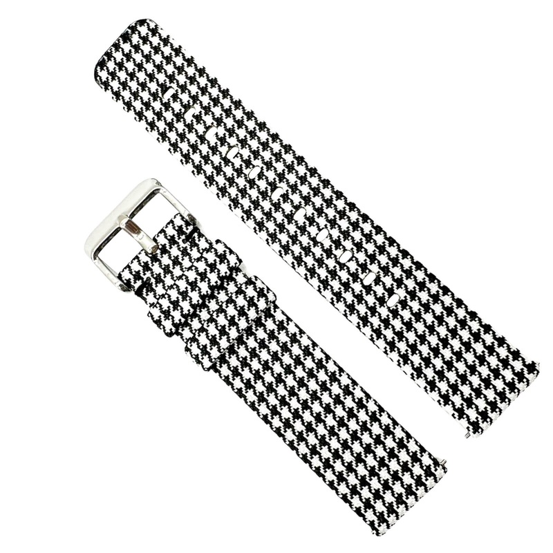 Woven Nylon Fabric Quick Release Watch Strap | BLACK / WHITE | 12 14 16 18 20 22 mm