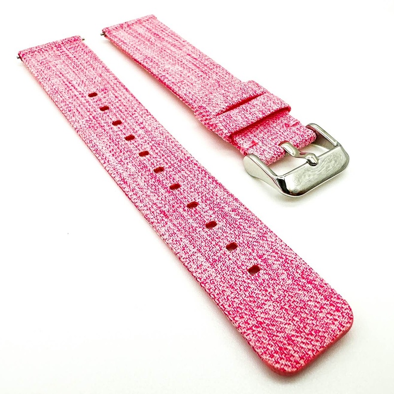 Woven Nylon Fabric Quick Release Watch Strap | PINK | 12 14 16 18 20 22 mm