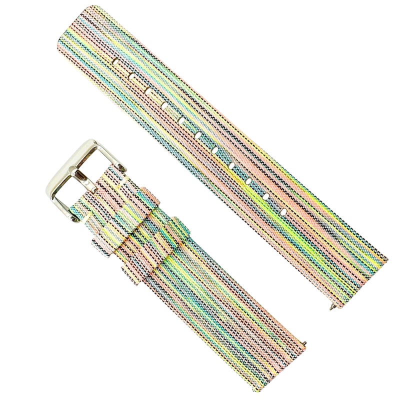 Woven Nylon Fabric Quick Release Watch Strap | RAINBOW | 12 14 16 18 20 22 mm