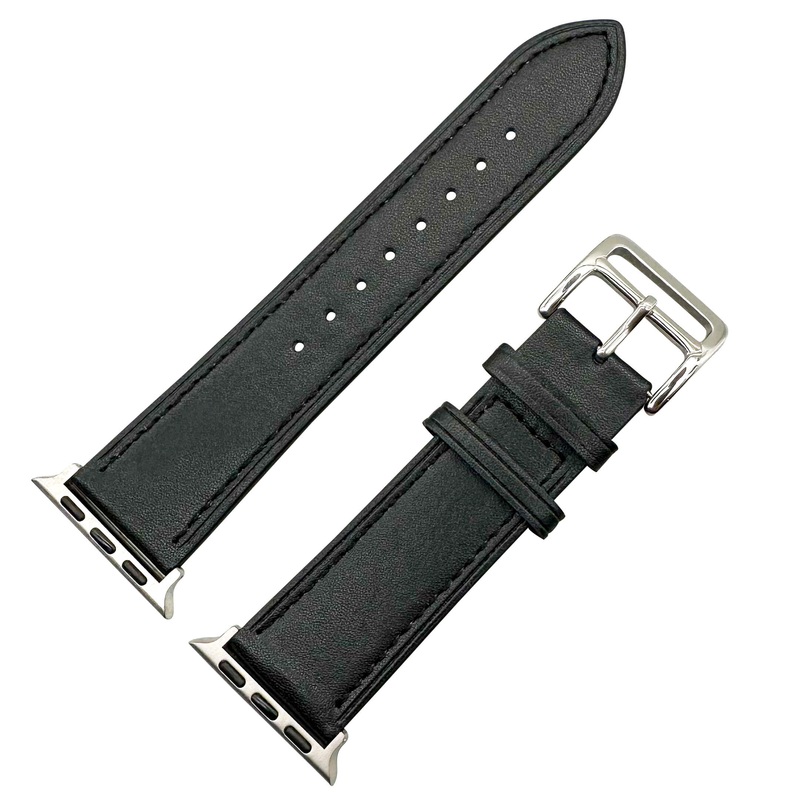 Genuine Leather Watch Strap For Apple Watch | CARBON BLACK