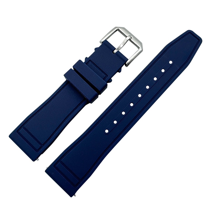 Silicone Pilot Quick Release Watch Strap | NAVY BLUE | 20 22 mm