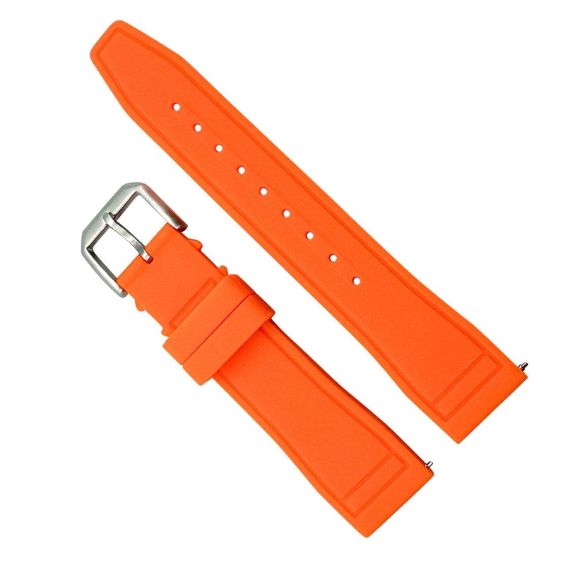 Silicone Pilot Quick Release Watch Strap | ORANGE | 20 22 mm
