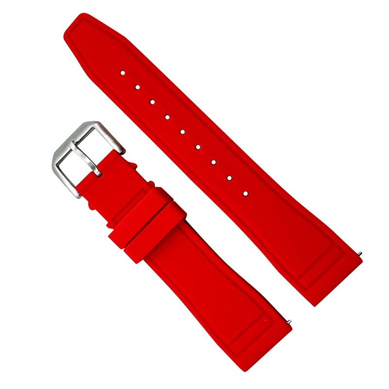Silicone Pilot Quick Release Watch Strap | RED | 20 22 mm
