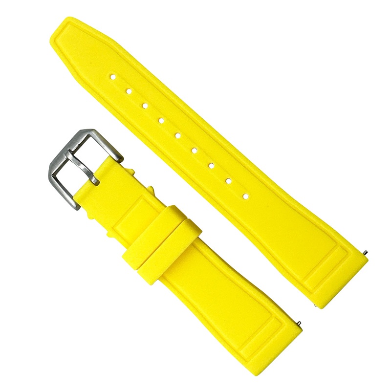 Silicone Pilot Quick Release Watch Strap | YELLOW | 20 22 mm