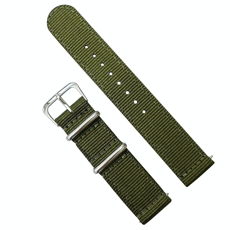 Two Piece NATO Watch Strap | GREEN | 18 20 22 mm