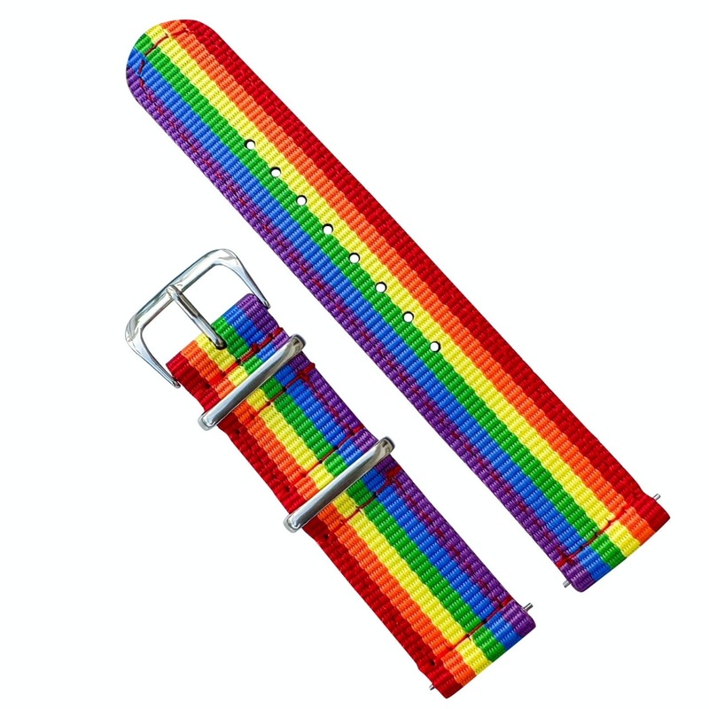 Two Piece NATO Watch Strap | RAINBOW | 18 20 22 mm