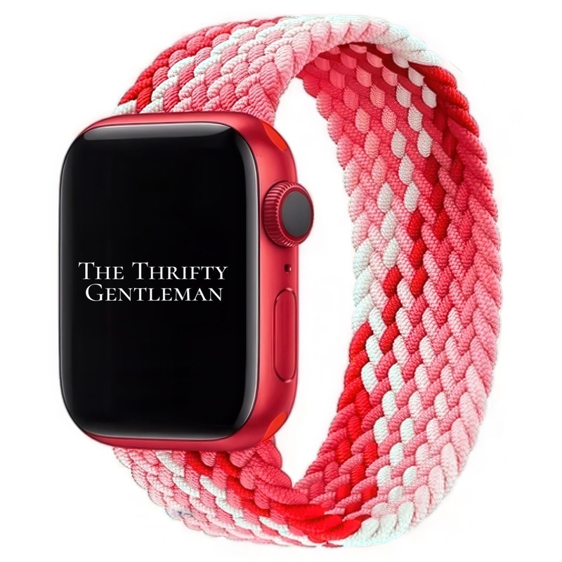 Braided Elastic Watch Strap For Apple Watch | STRAWBERRY PINK RED