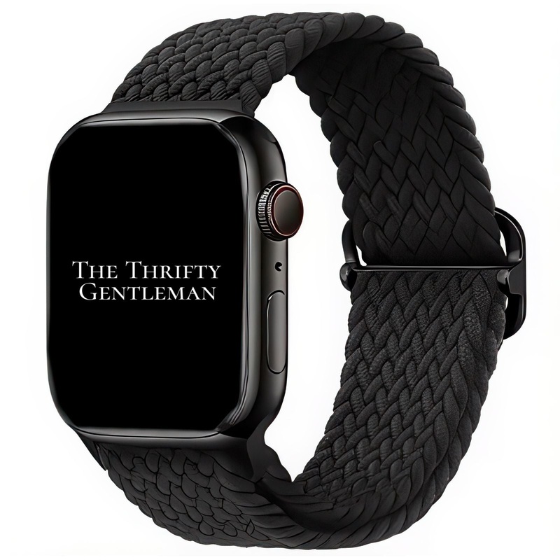 Braided Elastic Watch Strap With Buckle For Apple Watch | BLACK