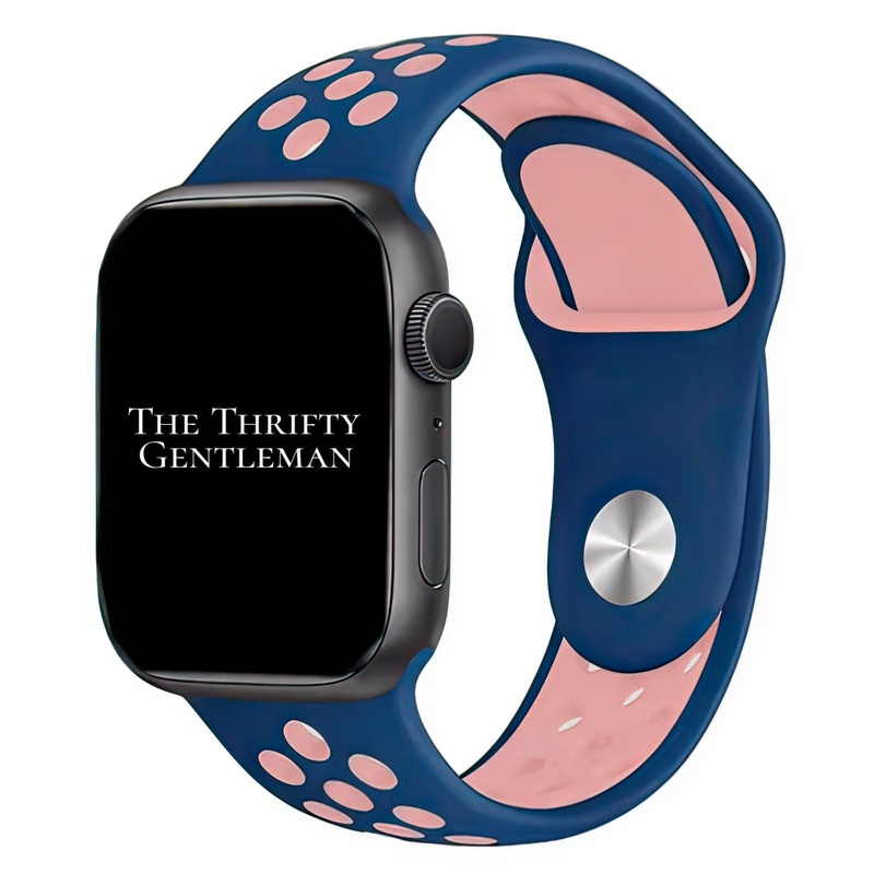 Silicone Sport Watch Strap For Apple Watch | BLUE / PINK