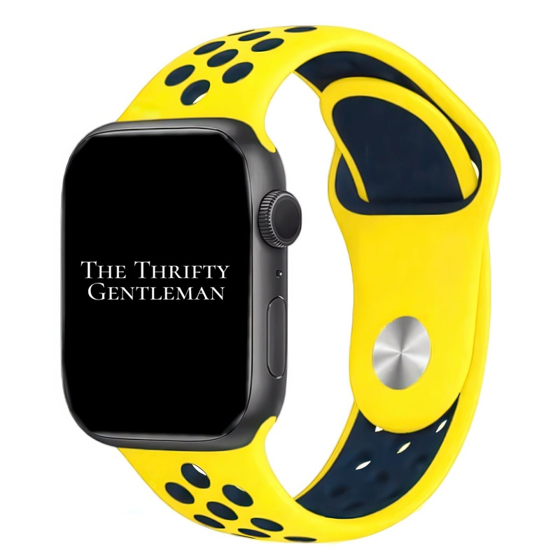 Silicone Sport Watch Strap For Apple Watch | YELLOW / NAVY BLUE