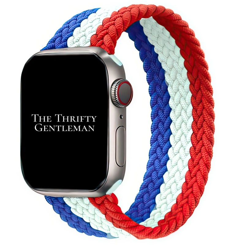 Braided Elastic Watch Strap For Apple Watch | RED WHITE BLUE “VIVE LA FRANCE!”