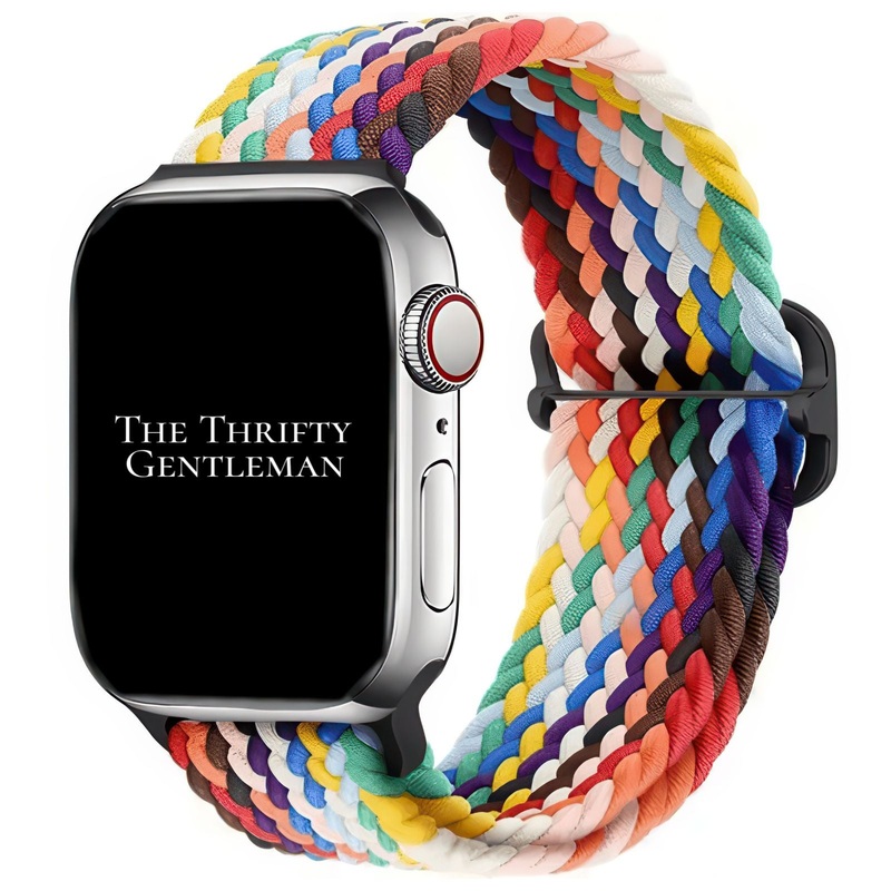 Braided Elastic Watch Strap With Buckle For Apple Watch | RAINBOW