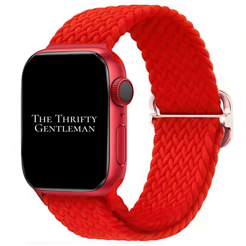 Braided Elastic Watch Strap With Buckle For Apple Watch | RED