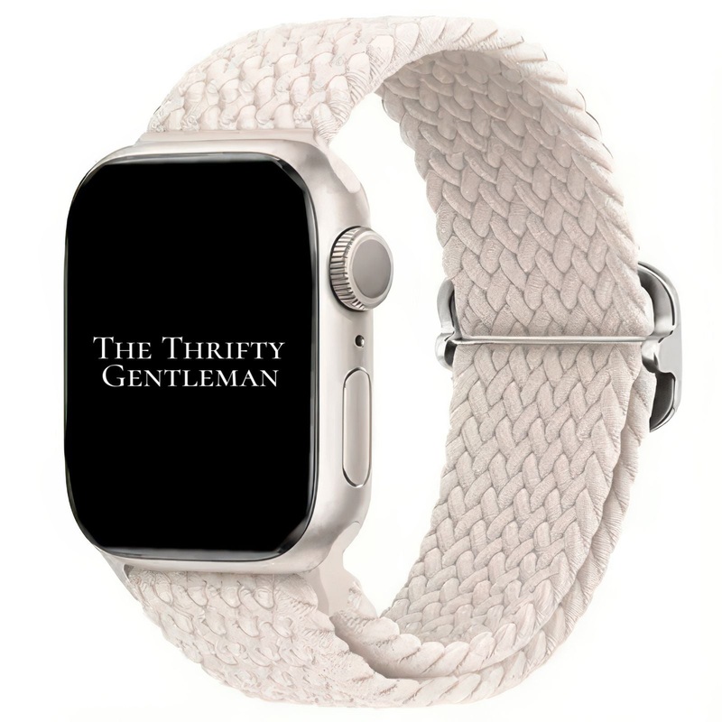 Braided Elastic Watch Strap With Buckle For Apple Watch | STARLIGHT WHITE