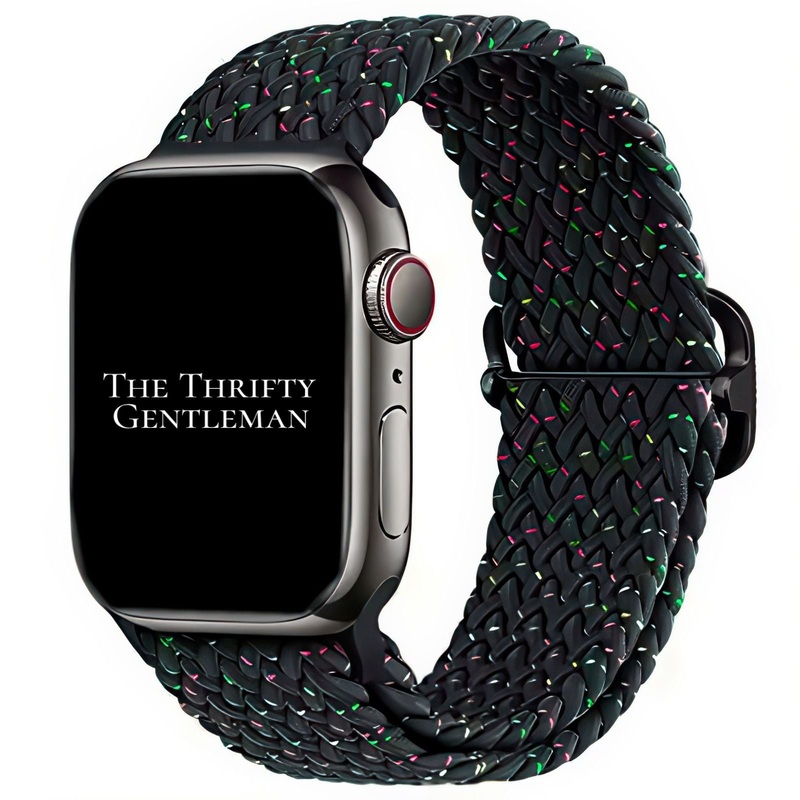 Braided Elastic Watch Strap With Buckle For Apple Watch | STARRY SKY BLACK