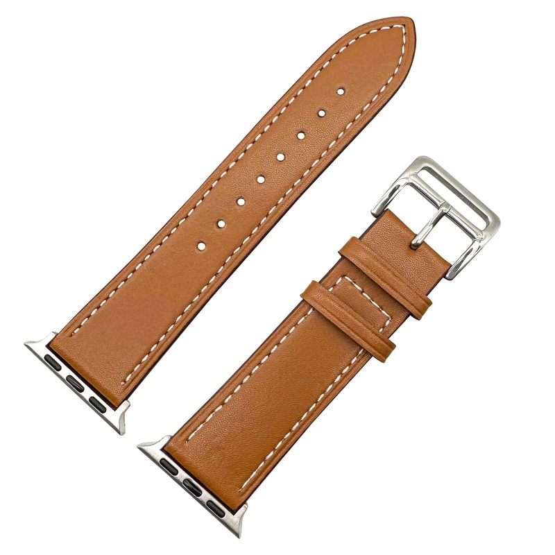 Genuine Leather Watch Strap For Apple Watch | TAN BROWN